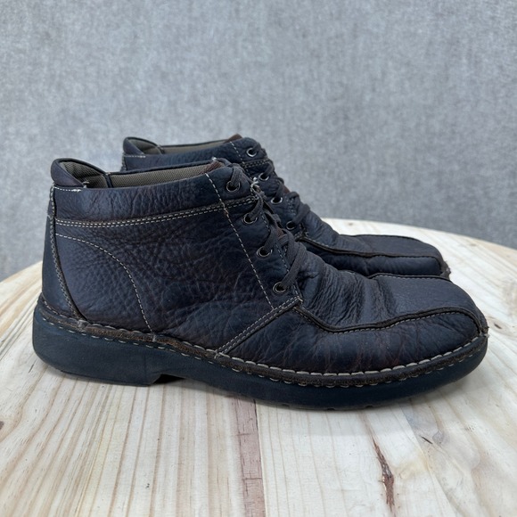 Clarks Gerrard Mens 11 Dark Brown Leather Moc Toe Chukka Lace Up Ankle Boots main image 9